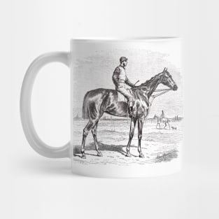 Thoroughbred Racehorse Black & White Illustration Mug